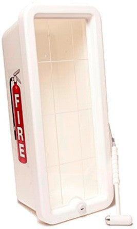White Cato Chief 10 lb Fire Extinguisher Cabinet with Hammer